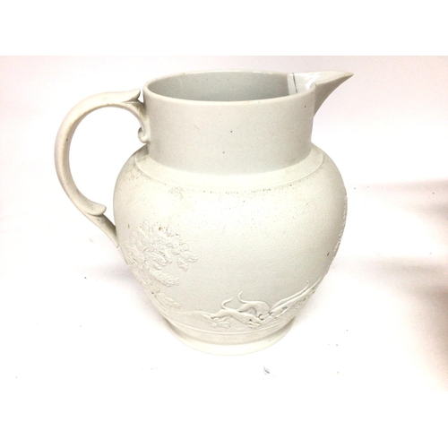 1463 - A collection of jugs including 3 Turner jugs and a Spode one. Postage D Areas of damage shown in ima... 