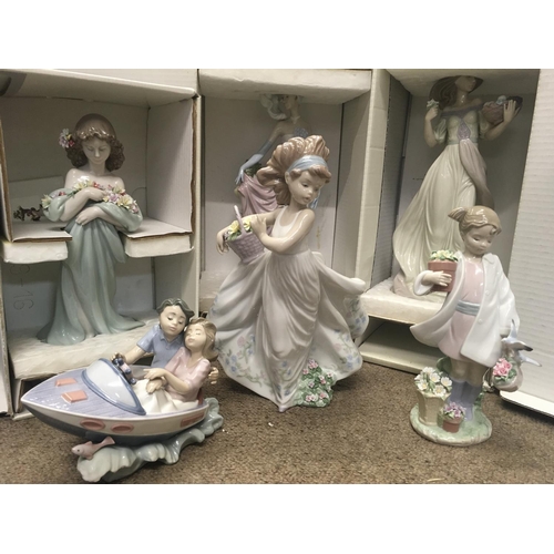 1470 - Six boxed Lladro figures including Flral path, Dama Charleston, Autumn Romane and others. together w... 