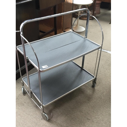 1576 - A mid 20th century modern design folding chrome tea trolley. NO RESERVE