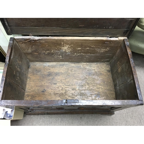 1619 - An unusual sized 18th century genuine welsh trunk Approx 73x49cm.