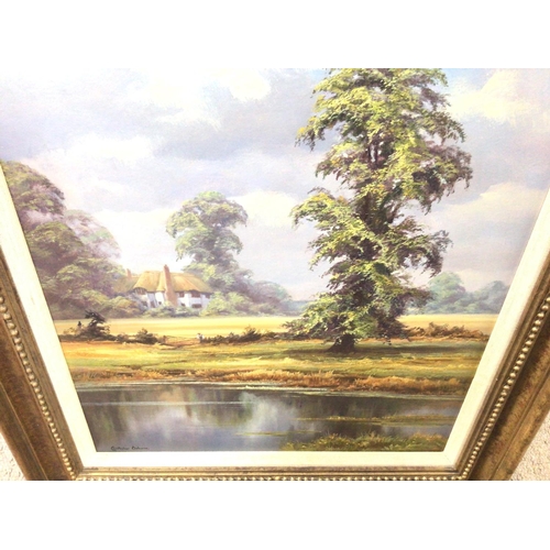 1627 - A painting titled summer waters by Christopher Osbourne. 64cm by 52cm.