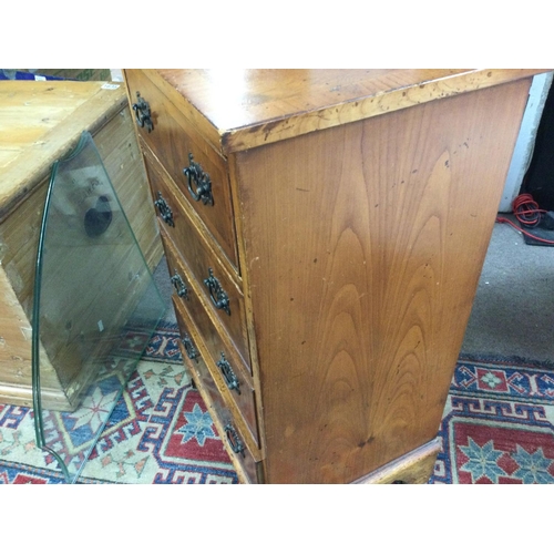 1644 - A walnut chest of drawers. 74cm high 45cm wide 32.5cm deep Postage D