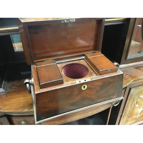 1664 - A Quality Mahogany tea caddy with a hinged top enclosing a fitted interior.