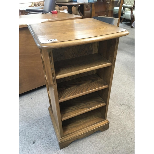 1792 - An Ercol open display and CD stand with open shelves to the front and side shelfs. NO RESERVE