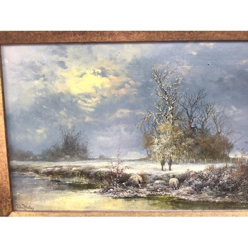 1820 - A small painting signed by Noal Ripsey in frame. 42x32cm.