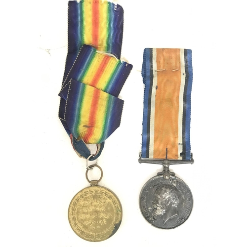 1922 - First World War medals including the Victory medal & The British War medal presented to T 314312 PTE... 