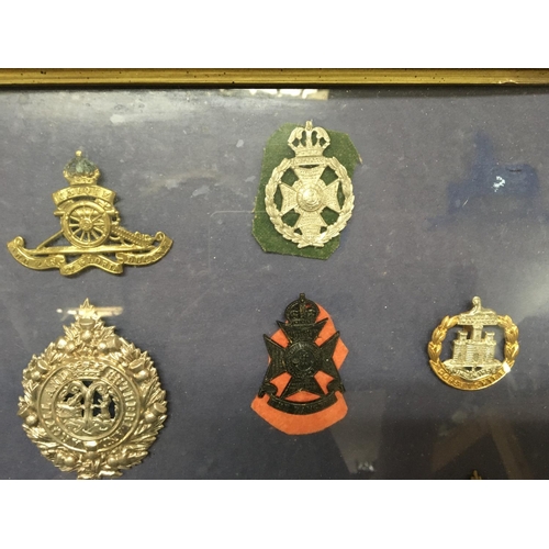 1925 - Cased Cap badges and a box of various cap badges- including the Kings Royal Rifle Corps, Gordan High... 