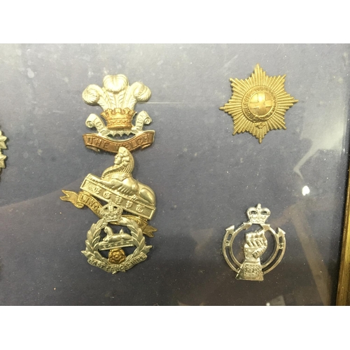 1925 - Cased Cap badges and a box of various cap badges- including the Kings Royal Rifle Corps, Gordan High... 