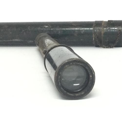 1947 - WW1 spotting scope with case. 39.5cm long fully extended.