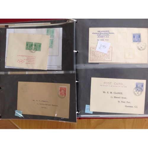 1961 - WW2 Channel Island collection in 2 albums. One album of covers and cards (about 40) mainly WW2 First... 