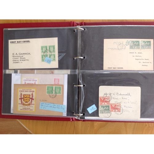 1961 - WW2 Channel Island collection in 2 albums. One album of covers and cards (about 40) mainly WW2 First... 