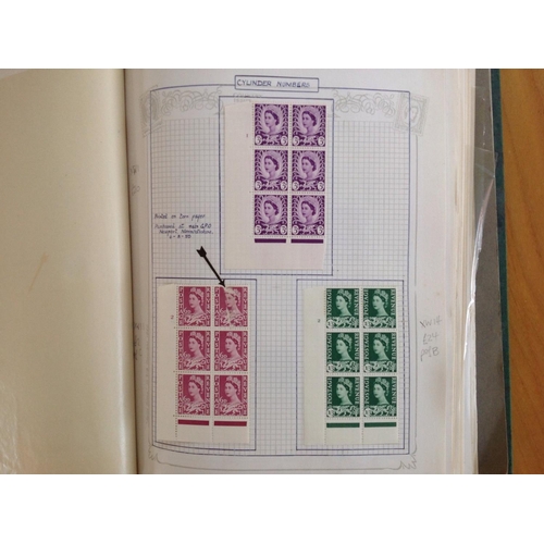 1964 - GB stamp collection of 7 albums in large, heavy box. GB Windsor album QV to 1968, 1d black (4 clear ... 