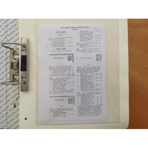 1968 - Lever-arch File of Postal Stationery for Holland (from 1871) - about 100 items plus H & G catalogue ... 