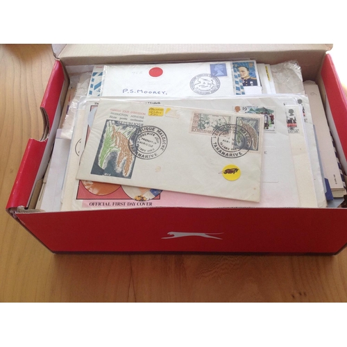 1969 - Shoebox full, includes WW1 and WW2 Field Post Office and Army Post Office envelopes (some with conte... 