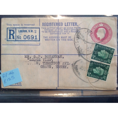 1972 - 3 albums. Specialist collection of about 170 GB postal stationery Registered Letters QV to QE2 inclu... 