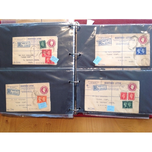 1972 - 3 albums. Specialist collection of about 170 GB postal stationery Registered Letters QV to QE2 inclu... 