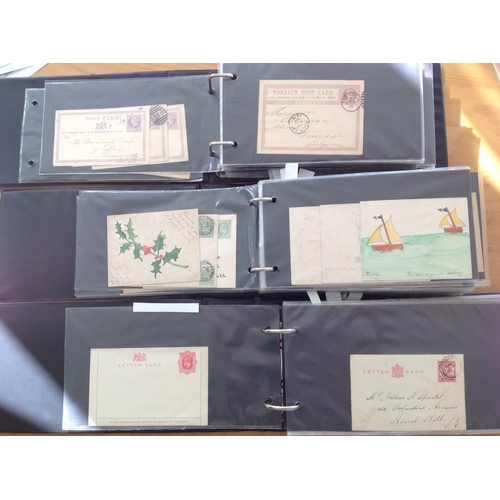 1974 - 3 albums. About 285 items of Postal Stationery QV to QE2 Letter Cards, Air Letter Card, Wrappers and... 