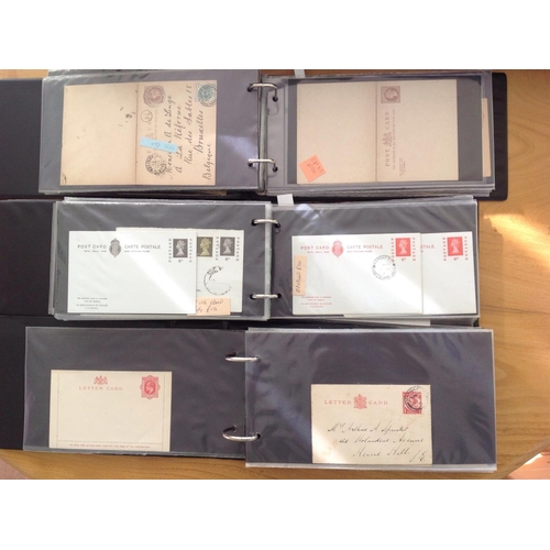 1974 - 3 albums. About 285 items of Postal Stationery QV to QE2 Letter Cards, Air Letter Card, Wrappers and... 