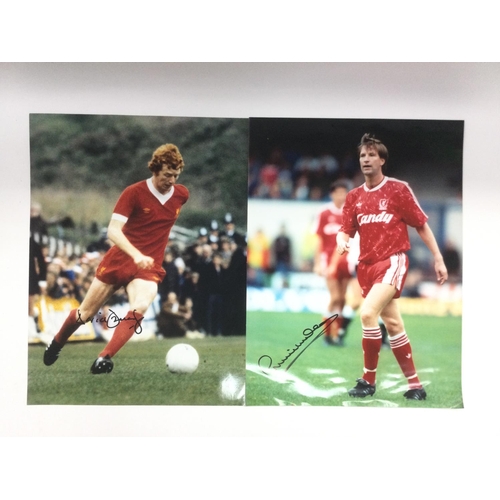 2008 - Four signed photos of footballers comprising Ronnie Whelan, David Fairclough, Bryan 'Pop' Robson and... 