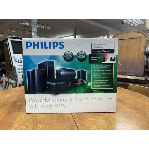 2436 - Unused 600w Phillips home theatre surround sound system. Postage category D