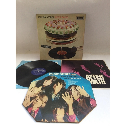 10 - Three early UK pressings of Rolling Stones LPs comprising 'Let It Bleed' in Stereo, no poster, 'Afte... 