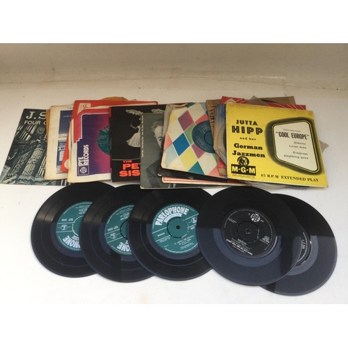 116 - A collection of jazz and blues 7inch singles and EPs including some radio station advance copies. Va... 