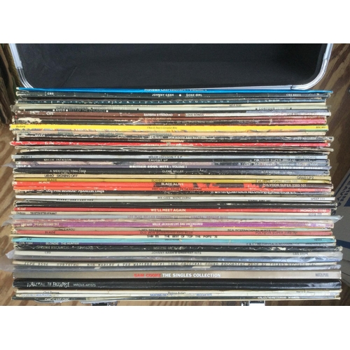 180 - A record case and a box of LPs, EPs and 7inch singles by various artists comprising The Beatles and ... 