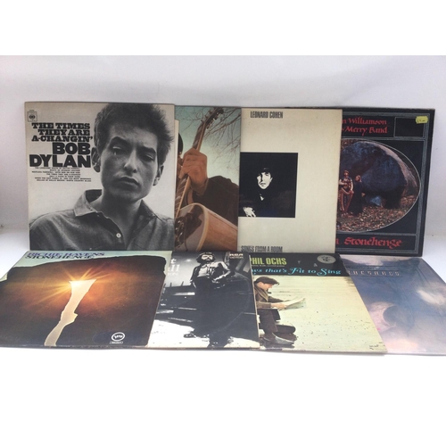 29 - Eighteen folk rock LPs by various artists including Bob Dylan, Andy Roberts, Leonard Cohen and other... 