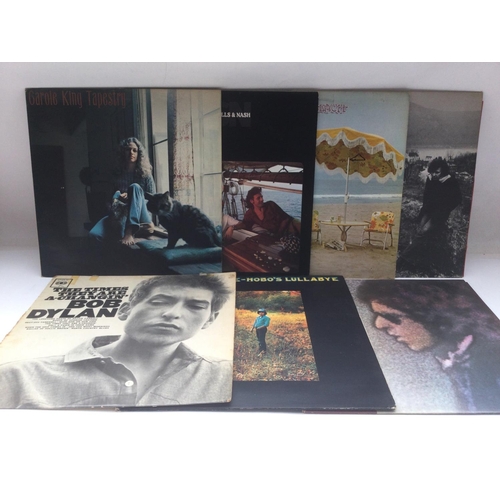 38 - Sixteen singer songwriter LPs by various artists including Bob Dylan, John Martyn, Cat Stevens and o... 