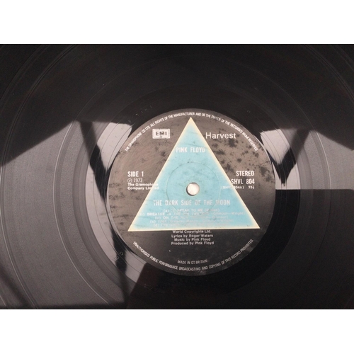 5 - A first UK pressing of 'Dark Side Of The Moon' by Pink Floyd with solid blue triangle on labels. SHV... 