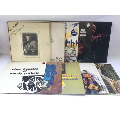 76 - A collection in two bags of 20 folk LPs by various artists including Christie Hennessy, Wizz Jones, ... 