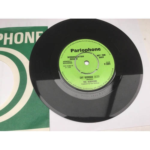 89 - A 7inch demonstration disc of 'World Of You' by The Aerovons with original Parlophone paper sleeve. ... 