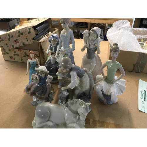 1213 - A collection of figurines including Lladro .- NO RESERVE