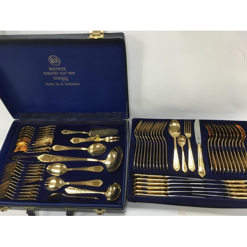 930 - A solingen gilt cutlery set. Postage C