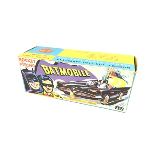 106 - A Boxed Corgi Batmobile #267. Sticker Missing.