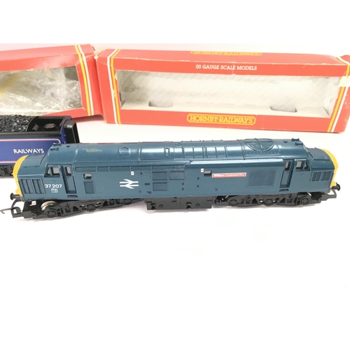 126 - 2 Boxed Hornby 00 Gauge Locomotives. A B.R. 4-6-2 Loco Class A4 #R.294 Box Worn and class 37 BR Stan... 