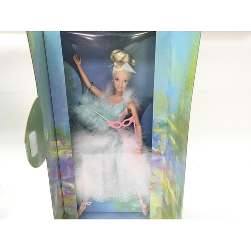 153 - 4 X Boxed Barbies including Flower Mania. Timeless Silhouette. Ballet Masquerade and Blushing Bride.