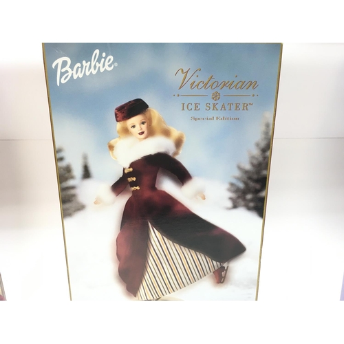 154 - 5 X Boxed Barbies Including 50Th. 2 X Glamorous Barbie. Victorian Ice Skater and Fashion Fever.