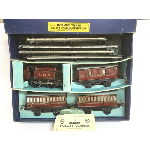 157 - A Boxed Hornby 0 Gauge N.101 Tank Passenger Set.