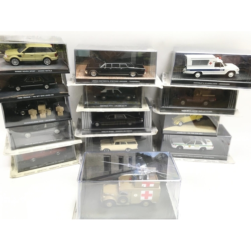 16 - A Collection of James Bond Diecast Vehicles. No Magazines.