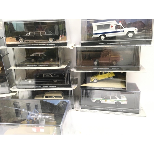 16 - A Collection of James Bond Diecast Vehicles. No Magazines.