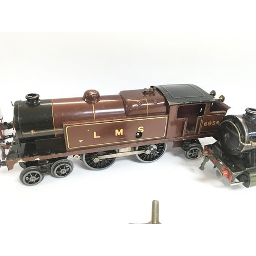 168 - 3 X Hornby 0 Gauge Locomotives With 2 Keys and a Wagon.