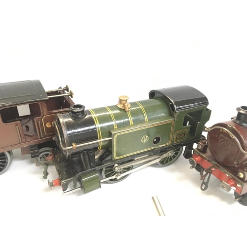 168 - 3 X Hornby 0 Gauge Locomotives With 2 Keys and a Wagon.