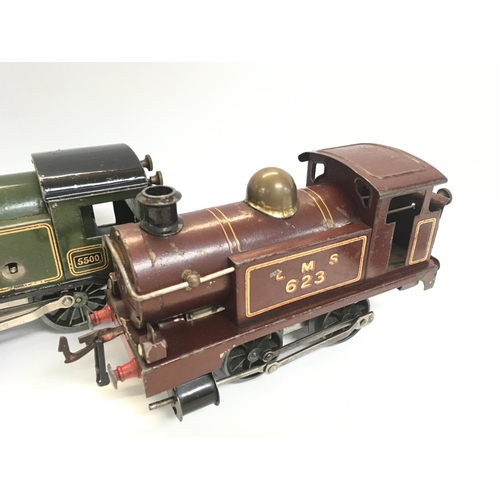 168 - 3 X Hornby 0 Gauge Locomotives With 2 Keys and a Wagon.