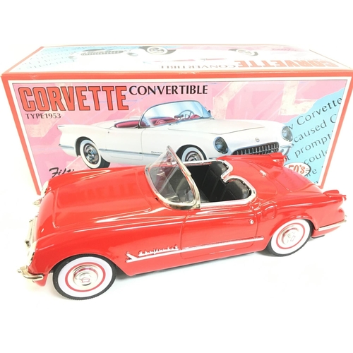 196 - A Boxed Tin Friction powered Corvette Convertible Type 1953. Made in Japan.