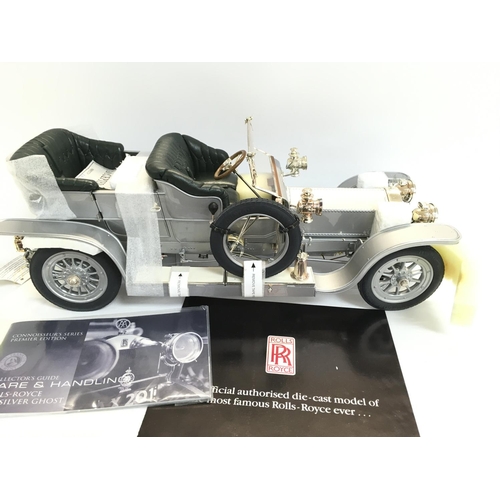 198 - A Boxed Franklin Mint Premiere Edition Rolls Royce 1907 Silver Ghost. 1:12 scale.