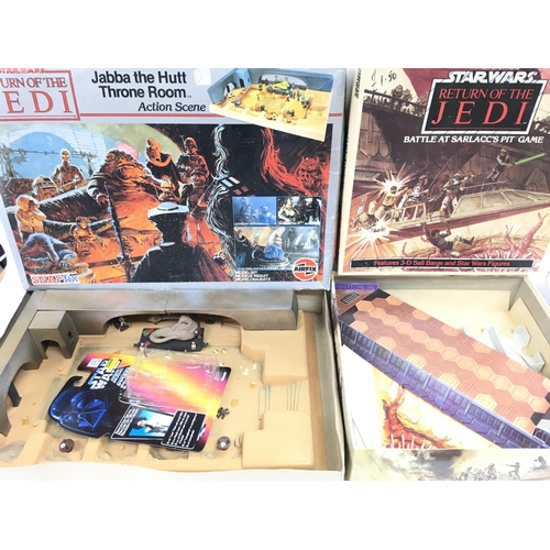 2 - A Box Containing Vintage Star Wars Figures. A Boxed Rebel Transport and other Items. Ideal for Spare... 