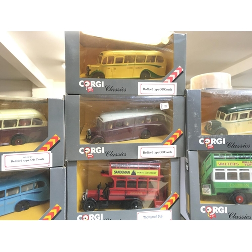 216 - A Collection of Boxed Corgi Classics including Bedford Vans and Coaches. No Reserve.