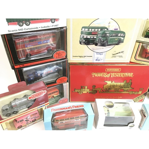 223 - A Box Containing Various Boxed Diecast Including Matchbox. Gilbow Railway. Exclusive First Editions.... 