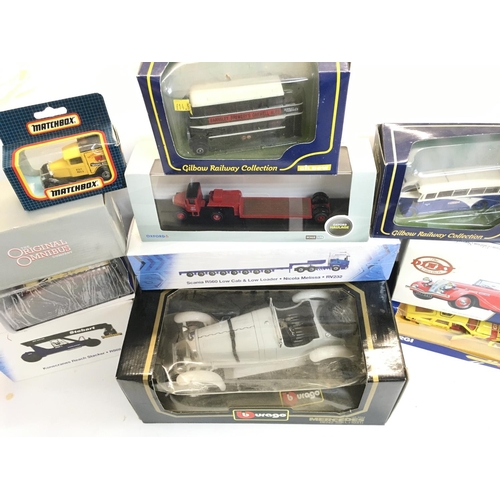 223 - A Box Containing Various Boxed Diecast Including Matchbox. Gilbow Railway. Exclusive First Editions.... 